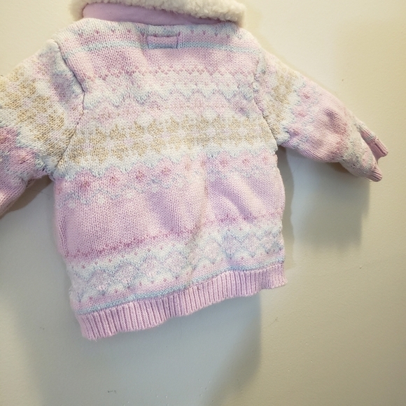 Baby Gap Pastel Fair Isle Button Up Sweater Pink - Picture 16 of 16